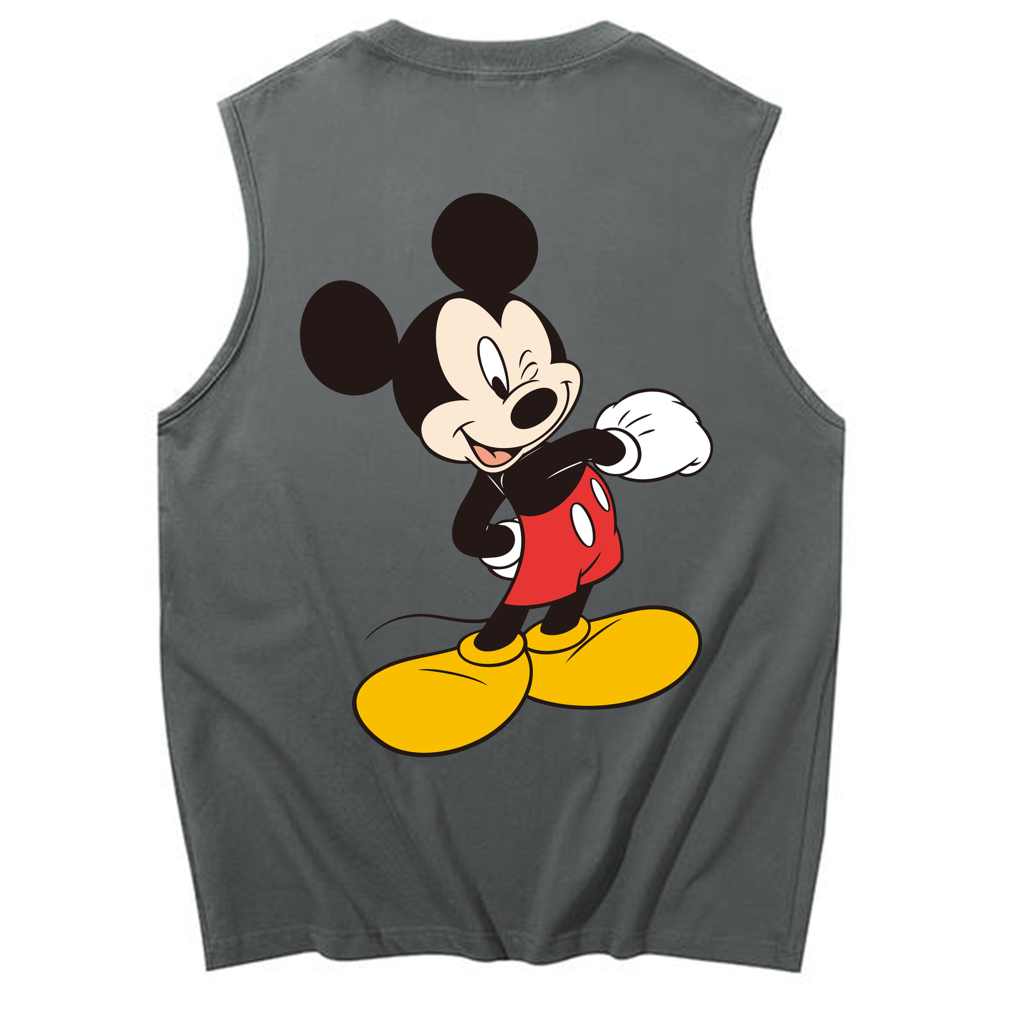 ミッキーマウス Mickey Mouse コットン100％タンクトップ（背面プリント）